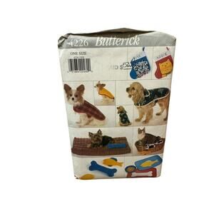 Butterick 4226 Sewing Pattern Dog Pet Coat Clothing Bed Toys Stocking UNCUT 1995